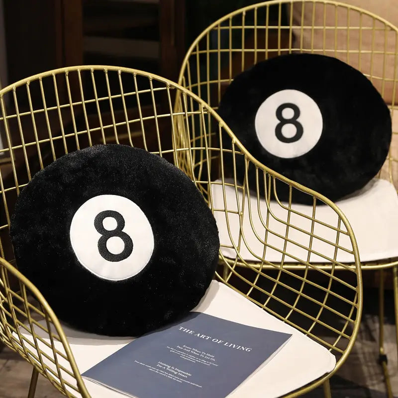 Simulation Billiards 8 Ball Plush Pillow