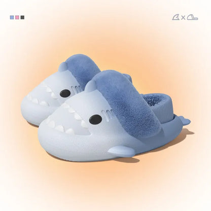 Winter Plush Shark Slippers Men