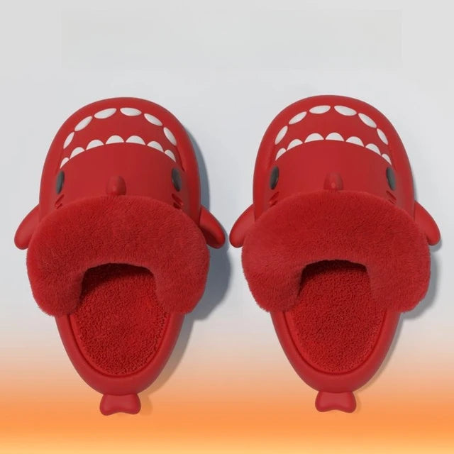 Winter Plush Shark Slippers Men