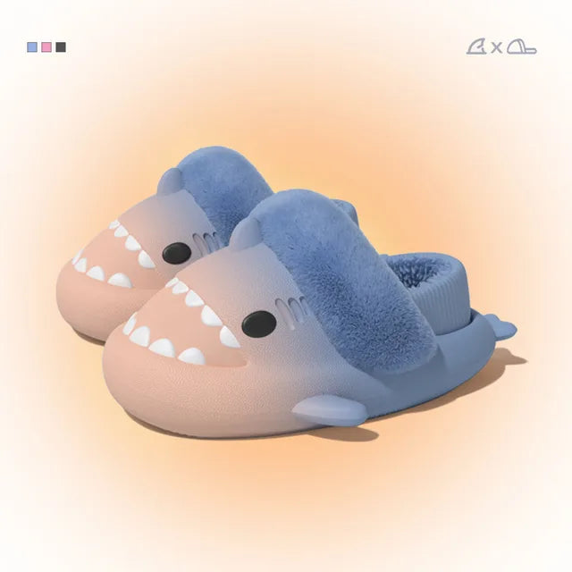 Winter Plush Shark Slippers Men