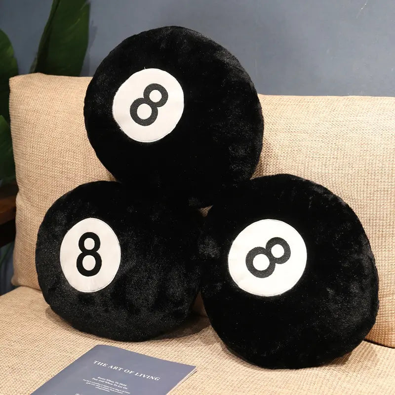 Simulation Billiards 8 Ball Plush Pillow