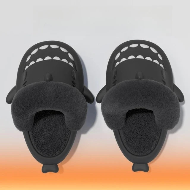 Winter Plush Shark Slippers Men